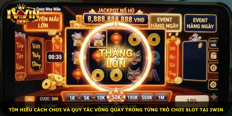 Tìm hiểu cách chơi và quy tắc vòng quay trong từng trò chơi slot tại iWin
